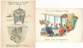 Montréal, Place Ville Marie, Altitude 737 Restaurant-Lounge - 4 db MODERN kanadai étterem reklám kép...