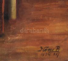 Kásás (?) jelzéssel: Paprikafűzés, 1934. Olaj, vászon. Dekoratív fakeretben. 64,5x87 cm