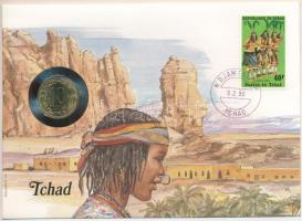 Csád 1983. 10Fr felbélyegzett borítékban, alkalmi bélyegzéssel, német nyelvű leírással T:UNC  Chad 1983. 10 Francs in envelope with stamp and cancellation, with German description C:UNC