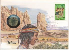 Csád 1983. 10Fr felbélyegzett borítékban, alkalmi bélyegzéssel, német nyelvű leírással T:UNC  Chad 1983. 10 Francs in envelope with stamp and cancellation, with German description C:UNC