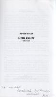 Hitler, Adolf: Mein Kampf. (Harcom). Történelmi dokumentumok. [Gyöngyös, 1998 körül], W. Stoker Kft....