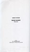 Hitler, Adolf: Mein Kampf. (Harcom). Történelmi dokumentumok. [Gyöngyös, 1998 körül], W. Stoker Kft....