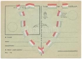 1940 Kolozsvár (Cluj) visszatért. Tábori postai levelezőlap magyar szalaggal, irredenta + "1940...