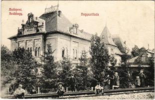 1912 Budapest XII. Svábhegy, Nagy szálloda, fogaskerekű vasútvonal, gyógyszertár