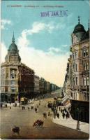 1914 Budapest VI. Andrássy út, autó, fiókpénztár (EK)