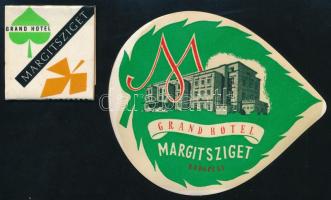 cca 1960 7 db magyar hotelcímke, bőröndcímke, gyufa: Hotel Margitsziget, Royal, Continental