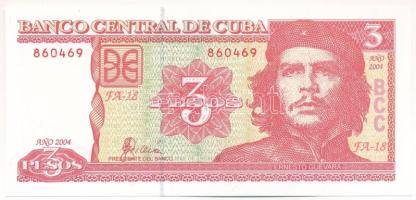 Kuba 2004. 3P Che Guevara T:AU Cuba 2004. 3 Pesos Che Guevara C:AU Krause P#127a