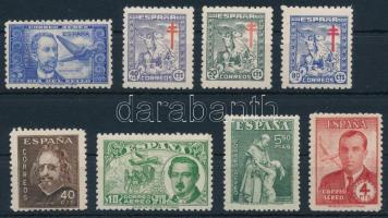 Spanyolország 1944-1946 8 klf bélyeg (Mi EUR 112,5)