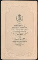 cca 1865 Férfiportré, keményhátú fotó Schrecker Ignác pesti műterméből, 10,5×6,5 cm
