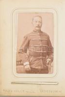 cca 1865-1890 Régi bőr gerincű fotóalbum, 16 db keményhátú fotóval, fotókivágással, album gerince ré...