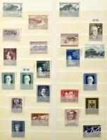 Vegyes külföldi gyűjtemény képes bélyegekkel, klf motívumokkal (űrkutatás, események, sport stb.) 20 db nagyalakú berakólapon, Abria piros albumborítóba kötve