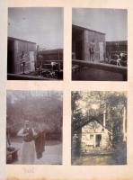 cca 1910-1920 Családi fotóalbum 64 db beragasztott fotóval, Budapest, Leányfalu, Lussin (Lošinj), fü...