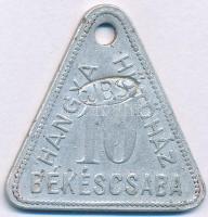 ~1950. Hangya Hűtőház Békéscsaba lyukasztott Al bárca 10db csirkéről JBS beütéssel T:XF,VF