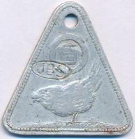 ~1950. "Hangya Hűtőház Békéscsaba" lyukasztott Al bárca 10db csirkéről "JBS" beü...