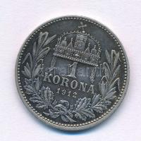 1912KB 1K Ag "Ferenc József" T:VF patina Adamo K5.1