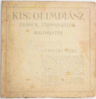 cca 1930 Kis Olimpiász Franck kávé társasjáték, Malomjáték táblája, kissé koszos 46x24 cm