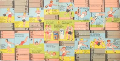 cca 1930 Kis Olimpiász Franck kávé társasjáték, Malomjáték táblája, kissé koszos 46x24 cm