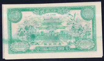 Kína DN dekoratív égetési pénz 100.000.000 névértékben, különleges papíron (10x) T:I