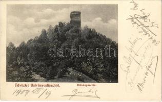 1909 Bálványosfürdő, Bálványosfüred, Baile Bálványos (Torja, Turia); Bálványos vár. Divald Károly fia / castle / Cetatea