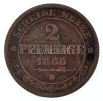 Német Államok / Szászország 1866B 2pf Cu T:F German States / Saxony 1866B 2 Pfennig Cu C:F Krause KM# 1217