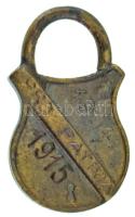 1915. 1914 1915 Pro Patria bronz lakat formájú emlékérem (28x17mm) T:AU patina