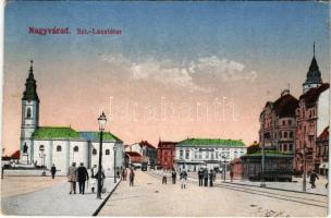 1917 Nagyvárad, Oradea; Szt. László tér, templom / sqzare, church (EK)