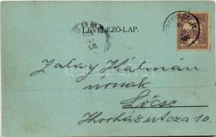 1900 Szepesváralja, Spisské Podhradie; Szepes vára este. Szoller Géza kiadása / Zipser Burg / Spissk...