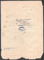 1946 Bejczgyertyános, 2 P marhalevél, 1000 P különdíj bélyegzéssel, szélein sérült,