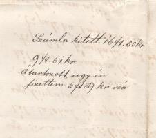 1888 Bádogos mester számlája, magyar nyelven, apró szakadásokkal