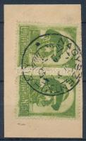 Nyugat-Magyarország VII. 1921 2 x 20f kivágáson NAGYSZENTMIHÁLY bélyegzéssel, Bodor vizsgálójellel
