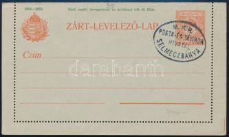 ~1914 10f díjjegyes zárt levelezőlap M. KIR. POSTA- ÉS TÁVIRDA HIVATAL SELMECZBÁNYA bélyegzéssel