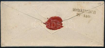 1856 9kr MP IIIb with a small plate flaw on cover levélen "PRESSBURG" - Weiskirchen 1856 9...