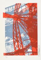 Hervé, Rodolf (1957-2000): Eiffel-torony. Szitanyomat, papír, jelzett, számozott (7/40). 30x20 cm. / Hervé, Rodolf (1957-2000): Eiffel-tower. Screenprint on paper, signed, numbered (7/40), 30x20 cm.