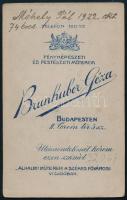 1922 Méhely Pál vasútigazgató, szakíró, a balatonszemesi fürdőegyesület társelnöke vizitkártya fotój...