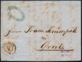 ~1855 6kr MP III lemezhibás bélyeg levélen teljes tartalommal WARASDIN - Gratz