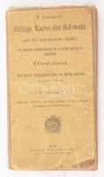 cca 1880-1900 R. Leuzinger's Billige Karte der Schweiz / Svájc térképe, 1 : 2.000.000, vászonra...