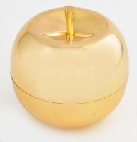 Retró arany alma pálinkás készlet, 6 pohárral, kopásnyomokkal