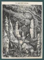 cca 1860 Az aggteleki barlang fametszet, paszpartuban 15x22 cm
