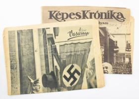 1941 Képes Vasárnap 1941. ápril. 6., 14. szám. Hajtott, lapszéli szakadásokkal, 211-226 p. + Képes Krónika hiányos száma.