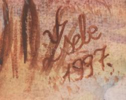 Vargáné Zsebe Márta (-): Tisztés Alkonyatkor. Akvarell, papír, jelzett, hátoldali felirat szerint ki...