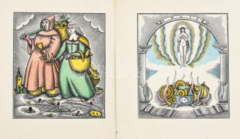 Kozma Lajos (1884-1948): 8 darab klf színes metszet, cca 8x7 cm