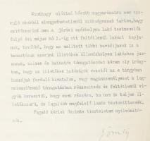 1930 Gömbös Gyula honvédelmi miniszter autográf aláírással ellátott hivatali fejléces levele