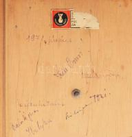 Kopcsányi Ottó (1933-): Napisten Bronz plasztika. címkével jelzett 12x6,5 cm Fa keretben 24x18 cm