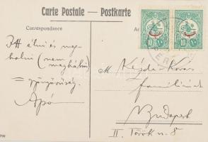 cca 1910 Kézdi-Kovács László festőművész, műkritikus autográf humoros sorai, családjának Konstantiná...