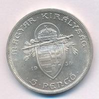 1938. 5P Ag "Szent István" T:AU patina
Adamo P8.1