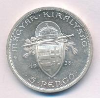 1938. 5P Ag "Szent István" T:AU patina
Adamo P8.1