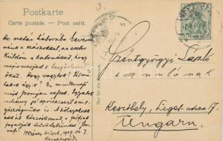 1907 Szentgyörgyi Lászlónak, feltehetően Szent-Györgyi Albert családjához köthető személynek küldött...