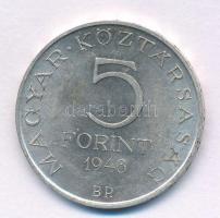 1948. 5Ft Ag "Petőfi" T:AU patina Adamo EM1