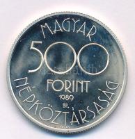 1989. 500Ft Ag "Labdarúgó Világbajnokság - két játékos" T:PP patina, ujjlenyomat, folt
Ad...
