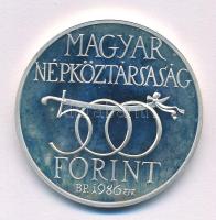 1986. 500Ft Ag "Budavár visszavétele 1686" T:PP patina, ujjlenyomat 
Adamo EM97